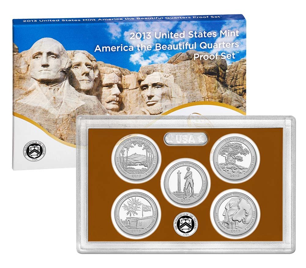 2013 America The Beautiful 2013 S Proof Set ATB Quarters Proof Set Complete Very Good
