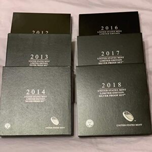 2012 S Limited Edition Complete Set Limited Edition Silver Proof Sets 2012,13,14,16,17,18 Silver Proof