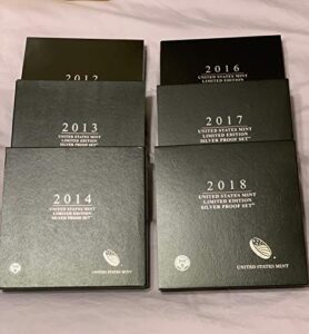 2012 s limited edition complete set limited edition silver proof sets 2012,13,14,16,17,18 silver proof