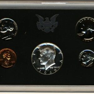 1969 S Clad Proof 5 Coin Set in Original Government Packaging Proof