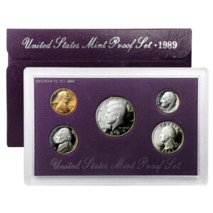 1989 s proof set 5 coin set ogp original government proof