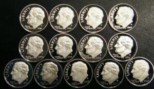 2022 s 2010-2022-s roosevelt dime gem cameo proof clad run 13 coin set us mint lot dime us mint proof