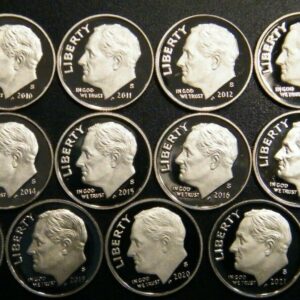 2022 S 2010-2022-S Roosevelt Dime Gem Cameo Proof Clad Run 13 Coin Set US Mint Lot Dime US Mint Proof