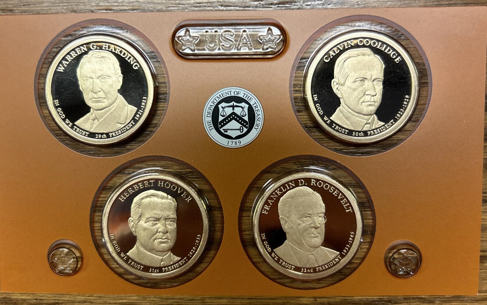 2014 S Presidential Dollars 4-coin Proof Set $1 US Mint DCAM - No Box or COA