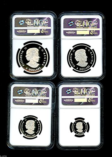 2015 Canada 4 Coin Silver Proof Bald Eagle Set UCAM Red Label NGC PF70