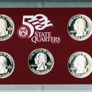 2008 S 2008 S Proof State Quarter Set 90% Silver No Box or COA 5 Coins US Mint Quarter US Mint Proof