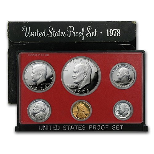 1978 S United States Proof Set in Government Packaging Penny, Nickel, Dime, Quarter, Half Dollar & Dollar US Mint Proof