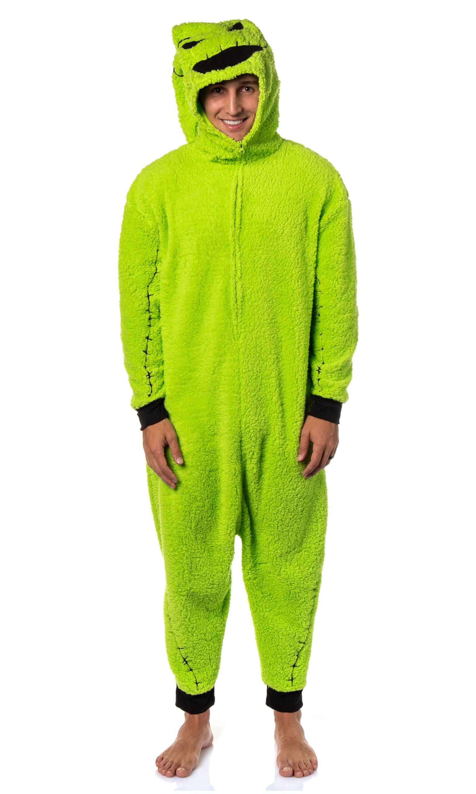 MJC International Group, LLC The Nightmare Before Christmas Oogie Boogie Costume Sherpa One Piece Pajama Union Suit (Small) Green