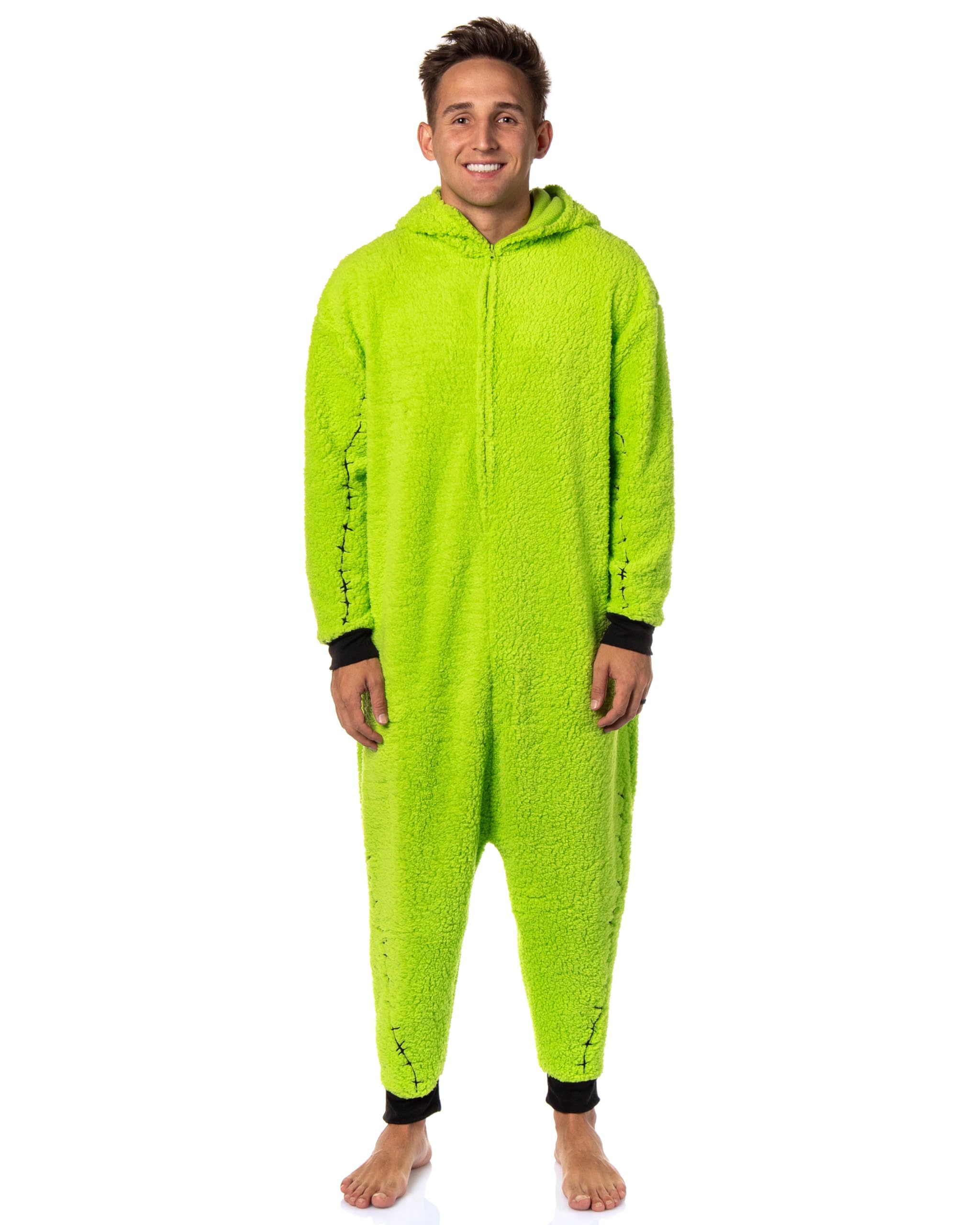MJC International Group, LLC The Nightmare Before Christmas Oogie Boogie Costume Sherpa One Piece Pajama Union Suit (Small) Green
