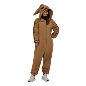 Adult Oogie Boogie Costume Unisex Jumpsuit Nightmare Villain Costume Jack Skellington Sleepwear Brown