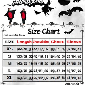 Kgromfy Black Bat Onesie Adult Halloween Animal Cosplay Outfits One Piece Costumes Party Jumpsuit Homewear M