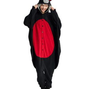 Kgromfy Black Bat Onesie Adult Halloween Animal Cosplay Outfits One Piece Costumes Party Jumpsuit Homewear M