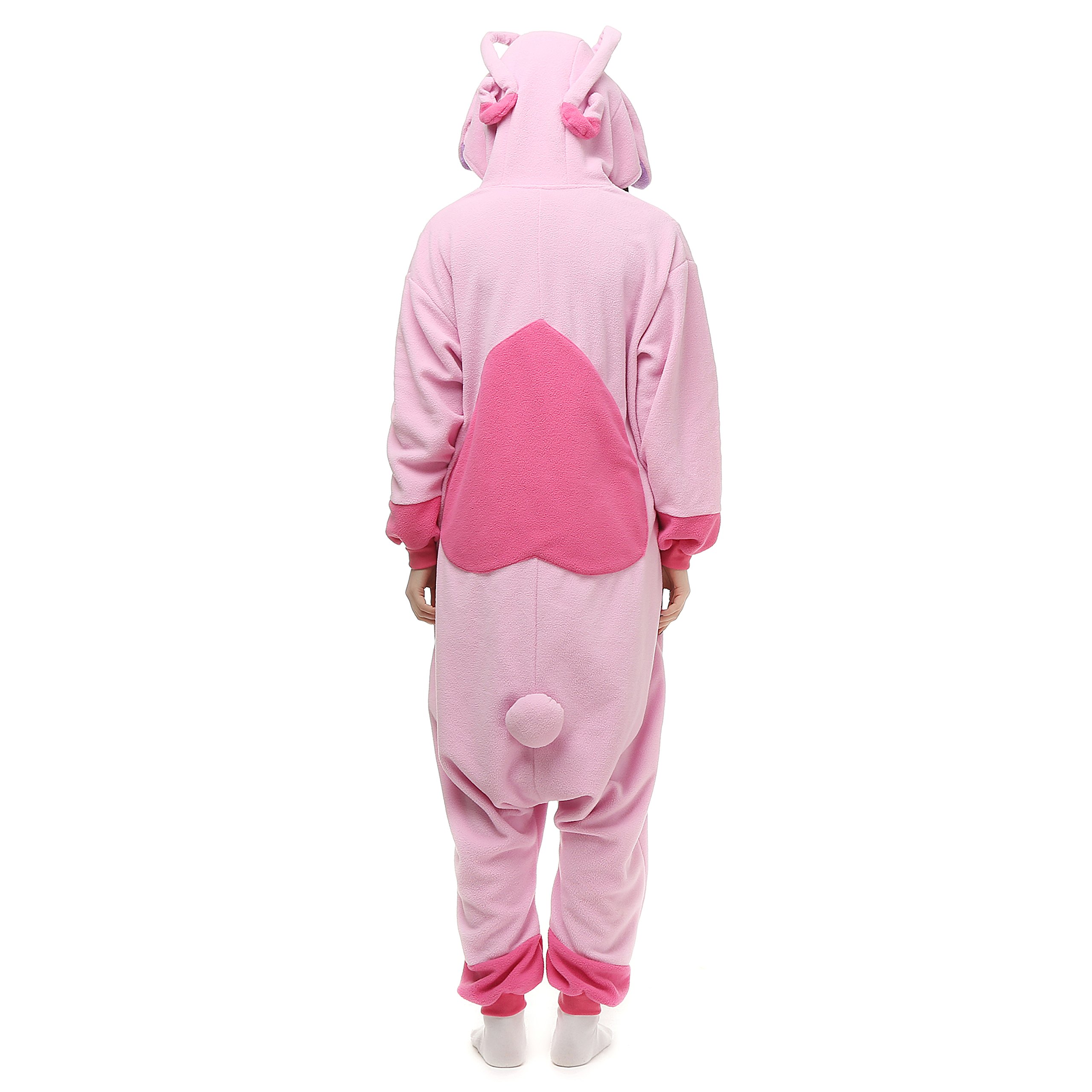 Wishliker Halloween Stitch Kigurumi Onesie Pajamas Costume Unisex Adult Pink L