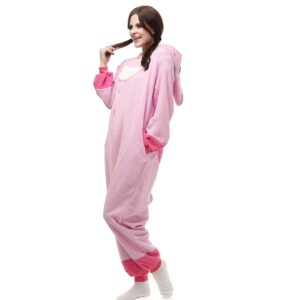 Wishliker Halloween Stitch Kigurumi Onesie Pajamas Costume Unisex Adult Pink L