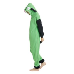 OGU' DEAL Unisex Invader Zim Cosplay Onesie Pajamas Green Halloween Costume Mens Women Hooded Christmas Sleepwear Homewear