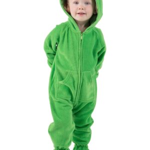 Footed Pajamas - Emerald Green Infant Hoodie Fleece One Piece - Infant - Medium (Fits 3-6mos.)