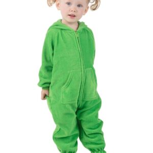 Footed Pajamas - Emerald Green Infant Hoodie Fleece One Piece - Infant - Medium (Fits 3-6mos.)