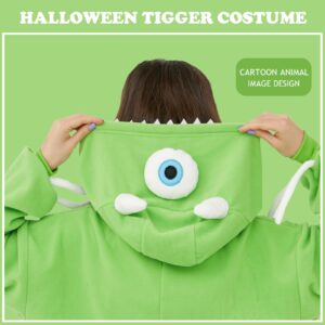 VEULENT Adult Onesie Pajamas Unisex Animal One-Piece Cartoon Costume Cosplay Homewear Sleepwear Partywear For Men Women（ Mike Wazowski, Medium）