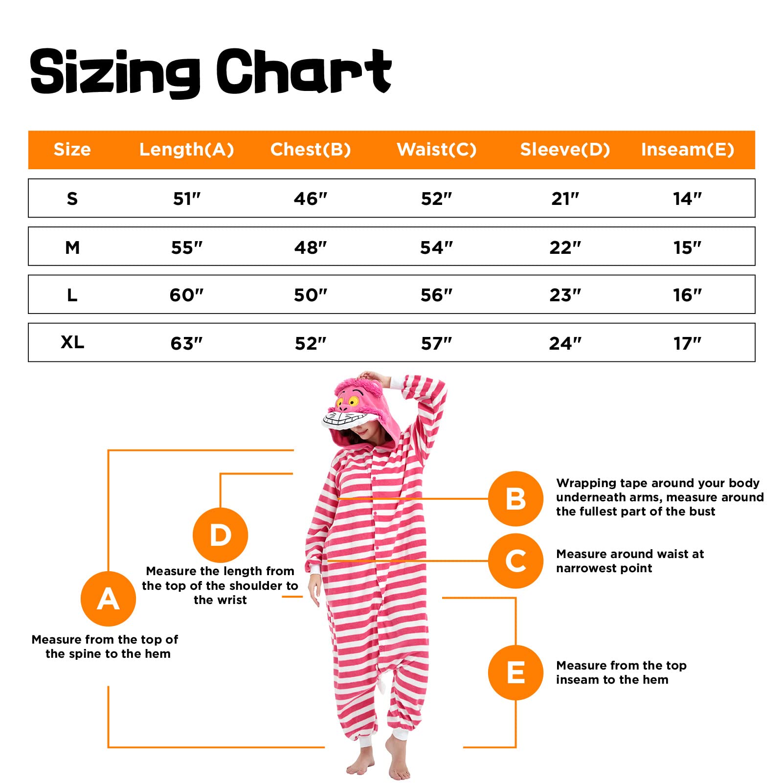 RESSBER Unisex Adult Onesie Pajamas Animal One Piece Halloween Costume Christmas Sleepwear Jumpsuit（Large，Pink Cheshire Cat）