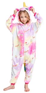 riverchan kids unicorn onesie animal pajamas halloween cosplay costume sleepwear gift for girls and boys (10-12 years, pegasus)