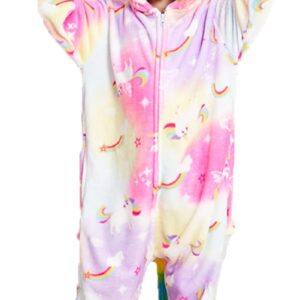 Riverchan Kids Unicorn Onesie Animal Pajamas Halloween Cosplay Costume Sleepwear Gift for Girls and Boys (10-12 Years, PEGASUS)