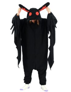 mothman halloween onesie adult pajamas cosplay animal homewear sleepwear jumpsuit costume for women men