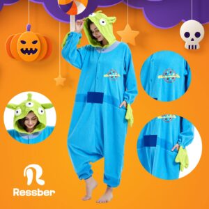 ressber Unisex Adult Onesie Pajamas Animal One Piece Halloween Costume Christmas Sleepwear Jumpsuit (Aliens, X-Large)