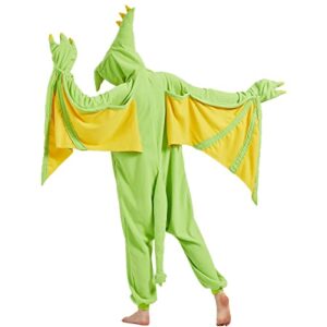 MORNINGFLY Adult Pterosaur Onesie Pajamas,Dinosaur Onesie Pajamas,Christmas Halloween Cosplay Dinosaur Onesie Pajamas for Women Men