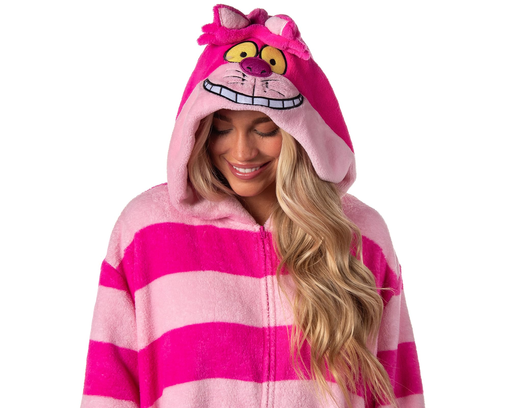 INTIMO Alice in Wonderland Cheshire Cat Unisex Costume Union Suit One Piece Pajama Outfit (Large/X-Large)