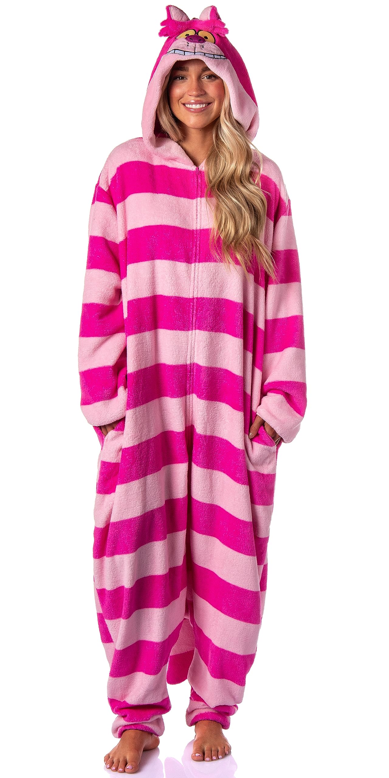 INTIMO Alice in Wonderland Cheshire Cat Unisex Costume Union Suit One Piece Pajama Outfit (Large/X-Large)