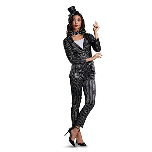 Disguise mens Disney Women's Jack Skellington Deluxe Adult Sized Costume, Multi, M 8-10 US