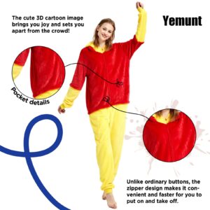 Yemnut Snug Fit Adult Unisex Onesie Cosplay Costume，One Piece Pajama Halloween Homewear Suit for Women and Men (Small, Yellow Bear)