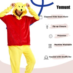 Yemnut Snug Fit Adult Unisex Onesie Cosplay Costume，One Piece Pajama Halloween Homewear Suit for Women and Men (Small, Yellow Bear)