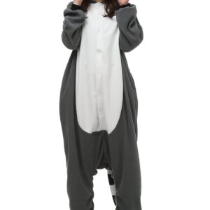 Unisex Adult Onesie Lemur Animal Pajamas One-Piece Cosplay Costume Women Man Halloween S