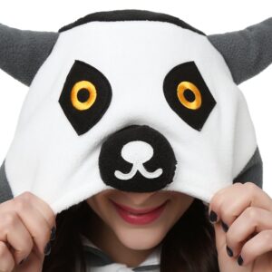 Unisex Adult Onesie Lemur Animal Pajamas One-Piece Cosplay Costume Women Man Halloween S