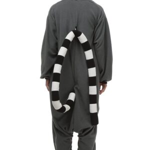 Unisex Adult Onesie Lemur Animal Pajamas One-Piece Cosplay Costume Women Man Halloween S