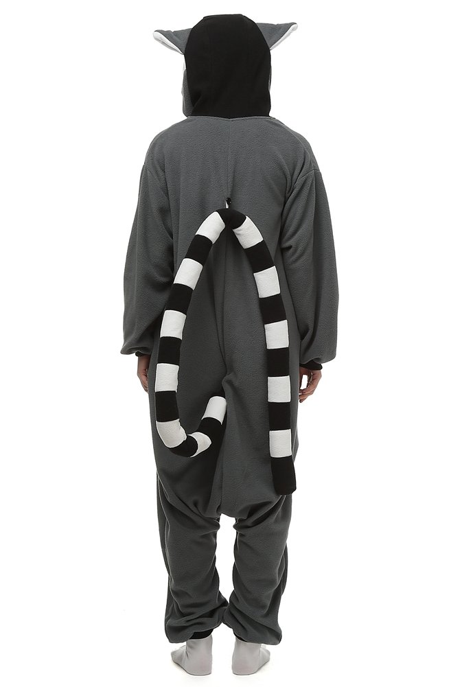 Unisex Adult Onesie Lemur Animal Pajamas One-Piece Cosplay Costume Women Man Halloween S