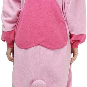 HAPPY LIVES Adult Women Onesie Pajama Halloween Costumes for Adult and Teenagers (Pink Stitch, X-Large)