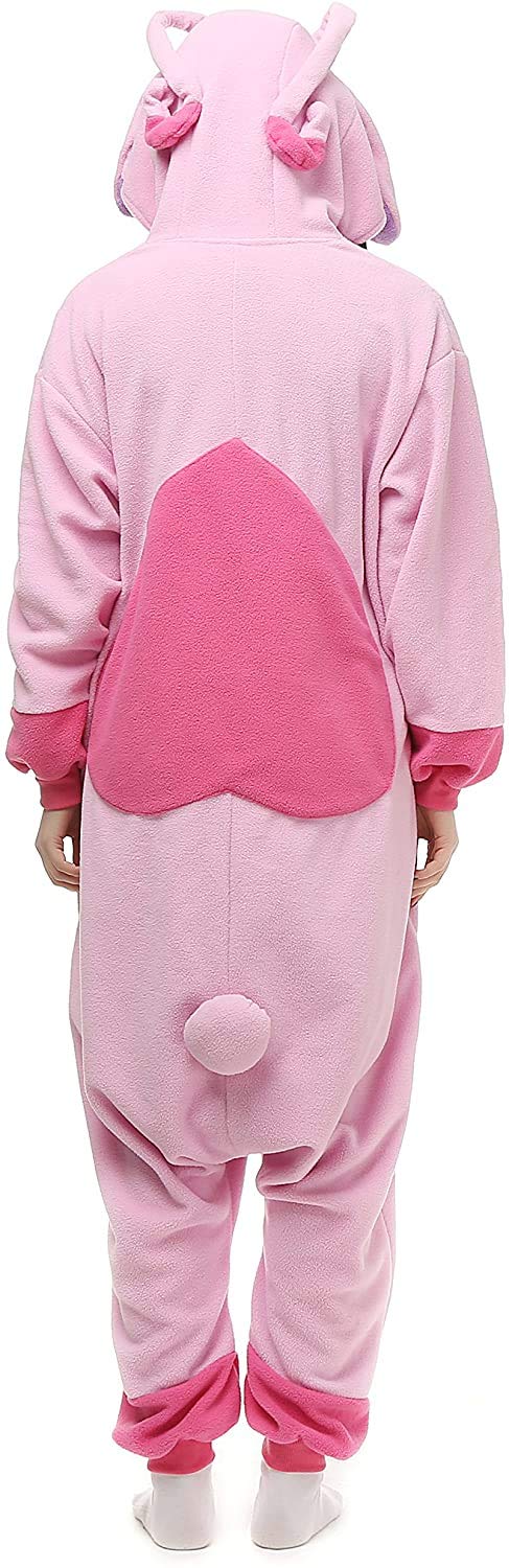 HAPPY LIVES Adult Women Onesie Pajama Halloween Costumes for Adult and Teenagers (Pink Stitch, X-Large)