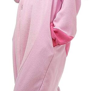 HAPPY LIVES Adult Women Onesie Pajama Halloween Costumes for Adult and Teenagers (Pink Stitch, X-Large)