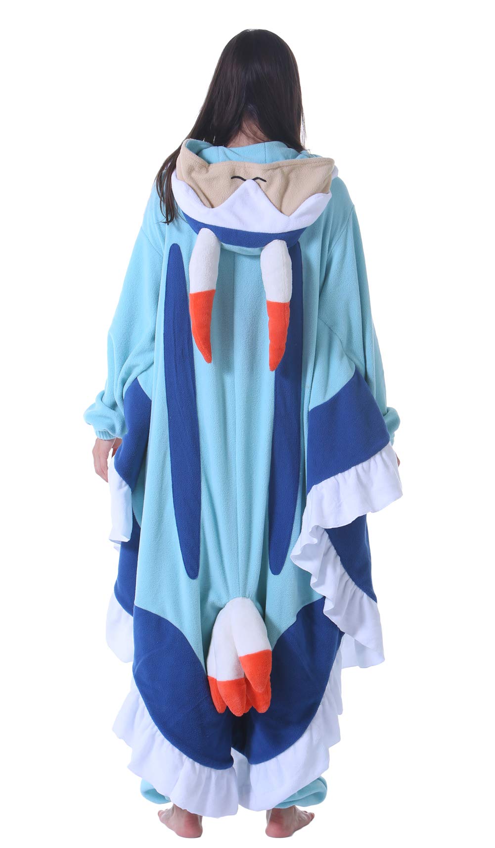 DELEY Unisex Blue Sea Hare Costume Adult Onesie, One Piece Pajamas, Halloween Cosplay Costumes Homewear Jumpsuit