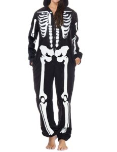 cyclamen skeleton halloween costume for adults couples skeleton onesie jumpsuit pajamas with hood family, for women, s