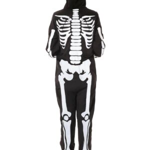 CYCLAMEN Skeleton Halloween Costume for Adults Couples Skeleton Onesie Jumpsuit Pajamas with Hood Family, for Women, S