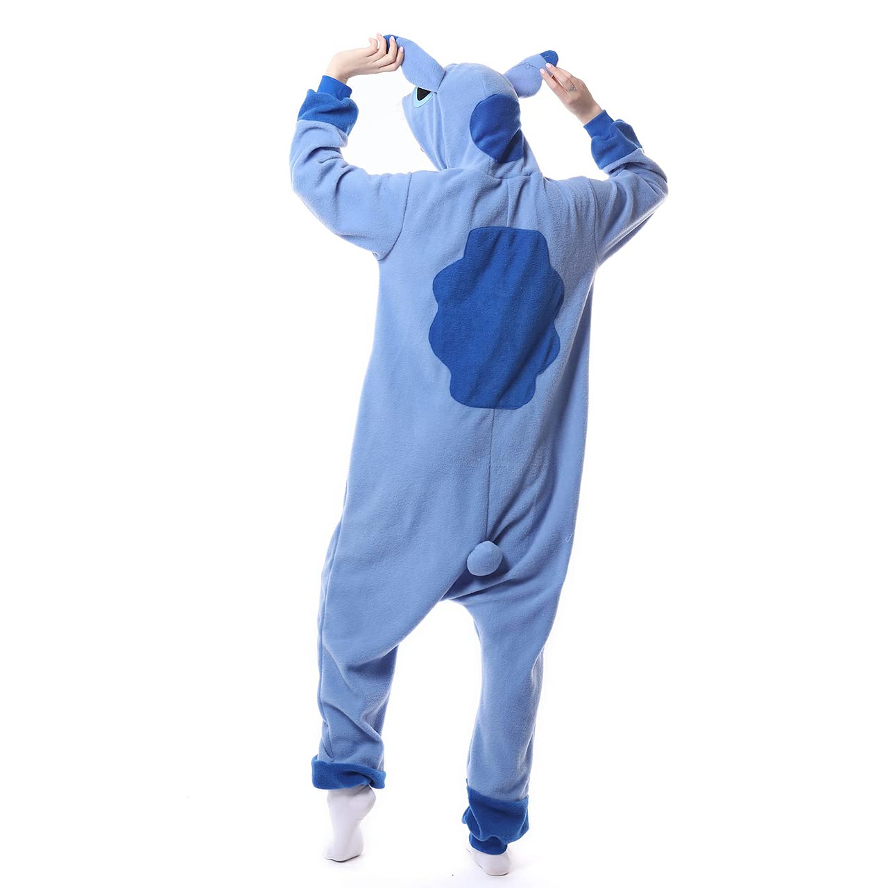 RULTA Animal Onesie for Women Men Adult Costume Cosplay One Piece Pajamas Halloween Xmas Gifts (US, Alpha, Small, Blue-St)