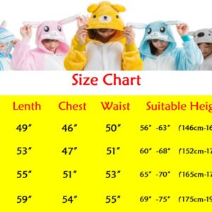 RULTA Animal Onesie for Women Men Adult Costume Cosplay One Piece Pajamas Halloween Xmas Gifts (US, Alpha, Small, Blue-St)