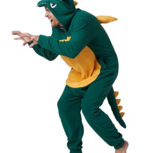 Laahoem Animal Dragon Pajamas Unisex Adult Hooded Men Women Jumpsuit Costume Cosplay Sleepwear Dark Green XL