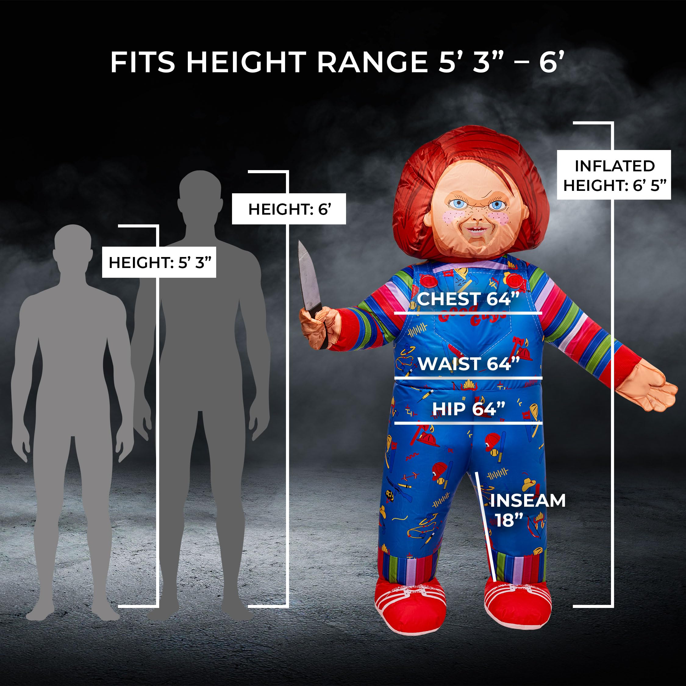 Rubies Licensed Chucky Inflatable Costume- Chucky Costume for Adults Halloween