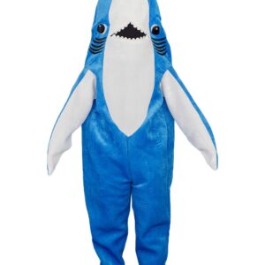 Costume Agent Left Shark Perry Live Dancing Mascot Zip Jumpsuit Halloween Cosplay (Blue)