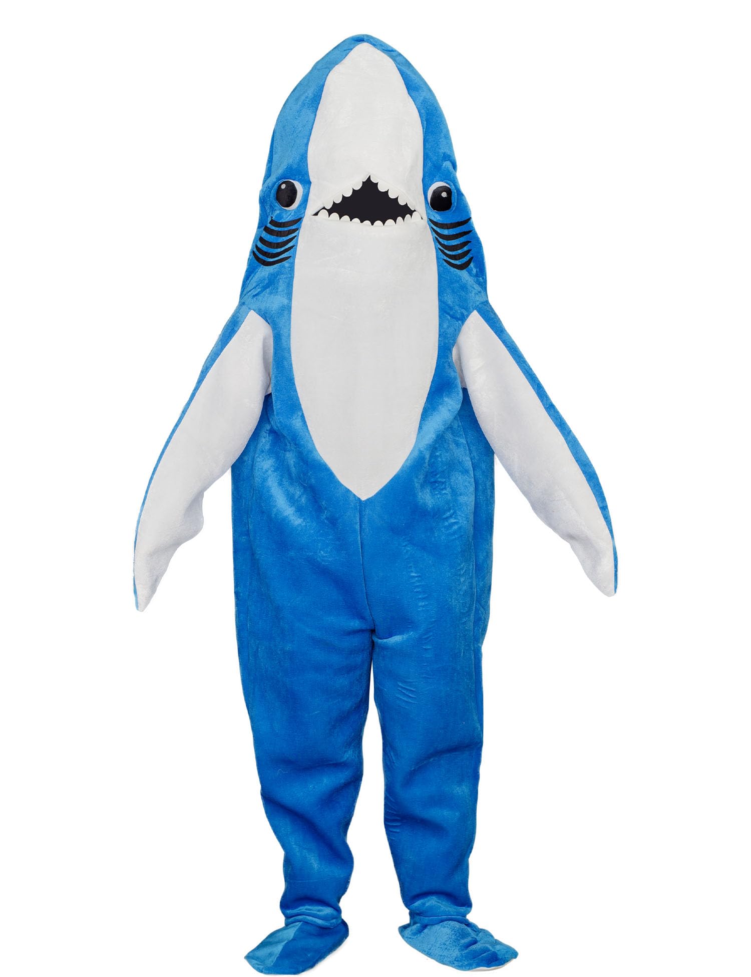 Costume Agent Left Shark Perry Live Dancing Mascot Zip Jumpsuit Halloween Cosplay (Blue)