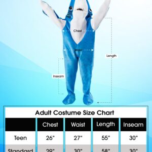 Costume Agent Left Shark Perry Live Dancing Mascot Zip Jumpsuit Halloween Cosplay (Blue)